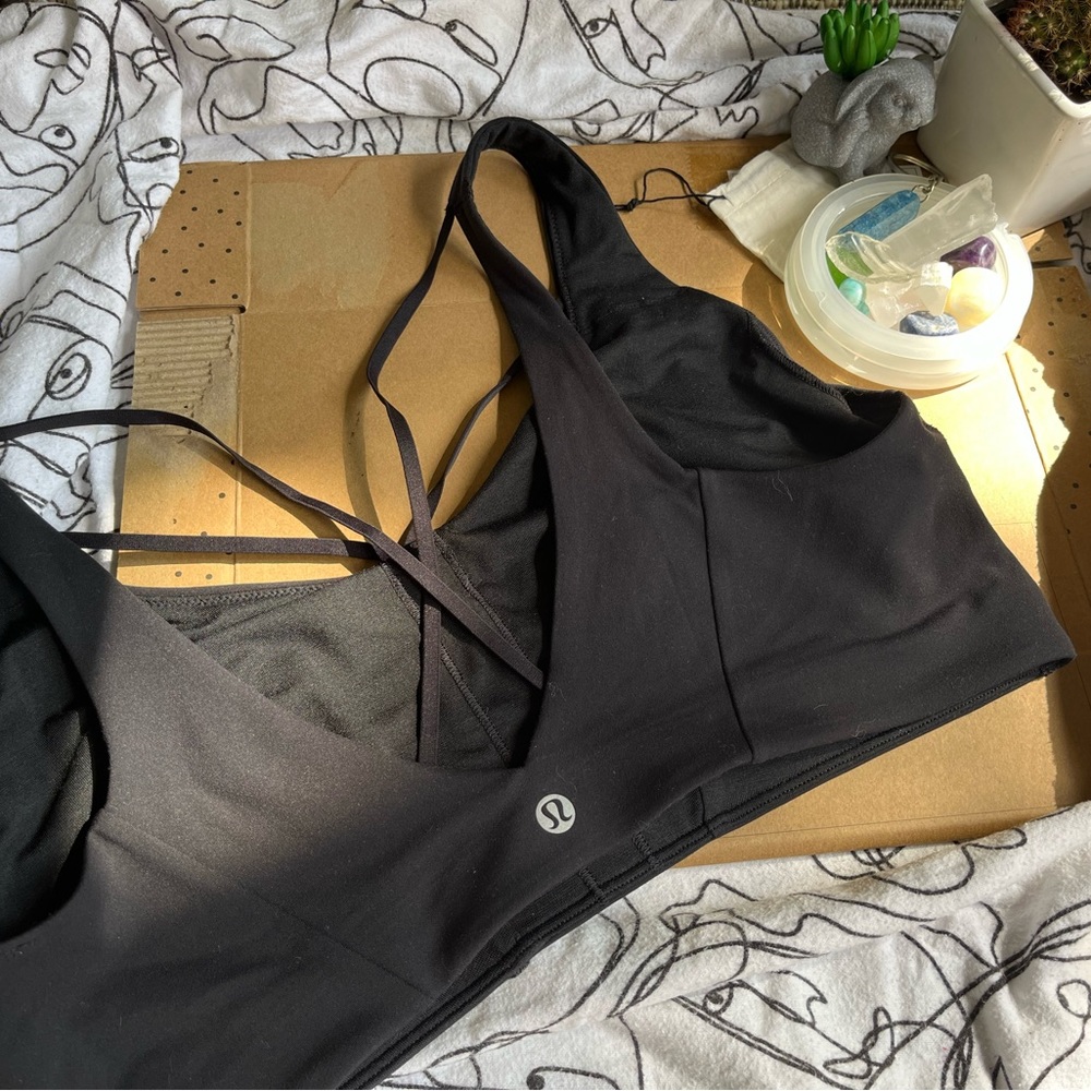 Black, Lululemon, Strappy Nulu Yoga Bra, 12